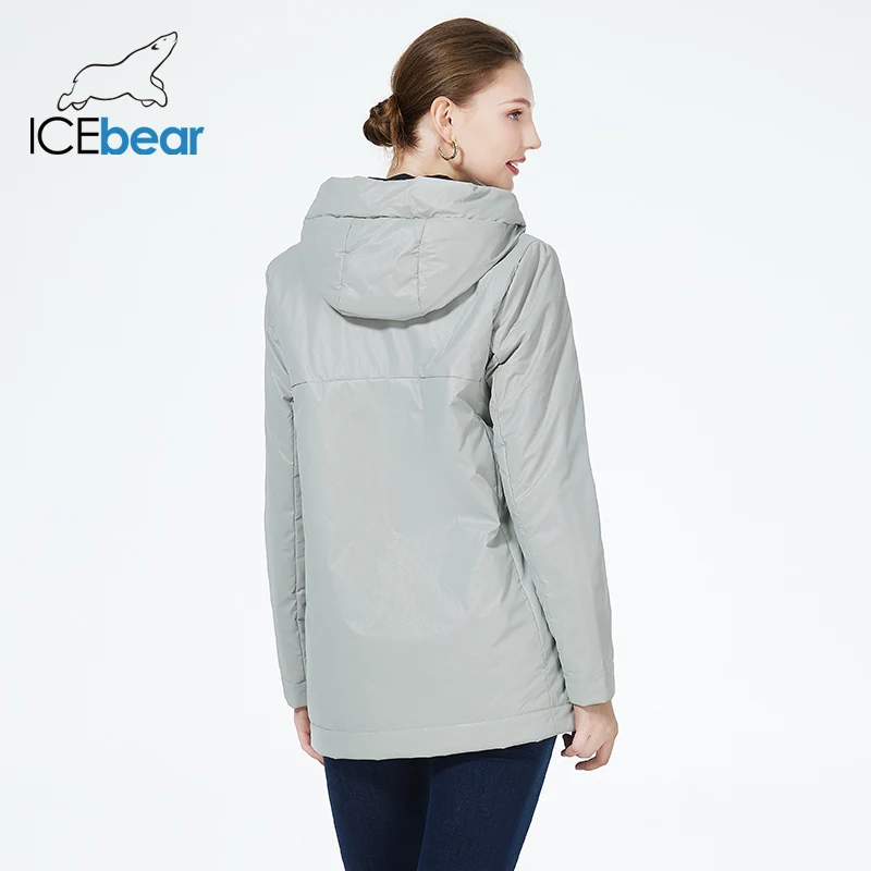 ICEbear-chaqueta con capucha para mujer, abrigo cálido a prueba de viento, ropa de otoño, nueva actriz, moda, GWC22088I, 2023