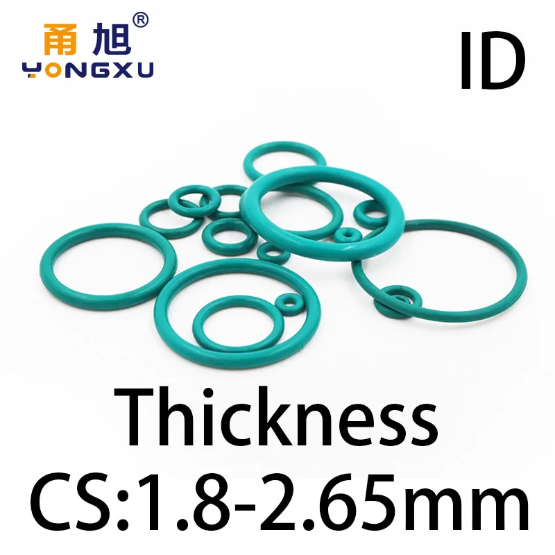 

O-ring thickness 1.8/2.65mm CS fluororubber FKM sealing temperature resistant gasket rubber ring complete in specifications.-.