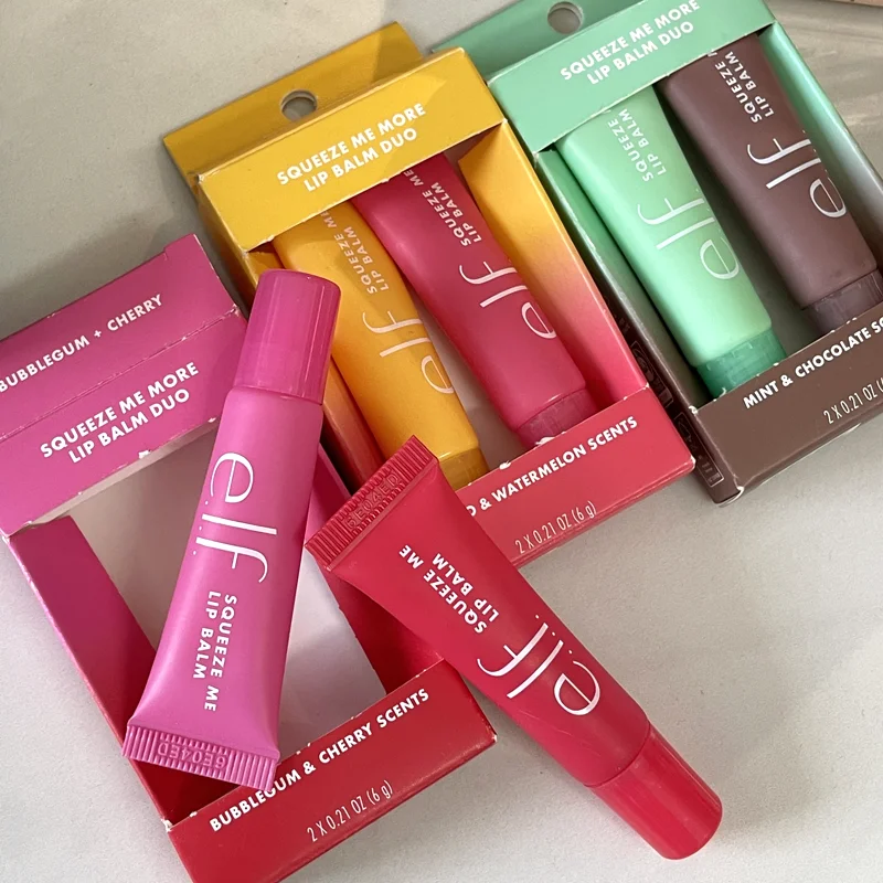 E.l.f. Squeeze Me More Lip Balm Duo Hydrating Lip Moisturizer for Dry Lips Fruit Scent Lip Care Kit Women Daily Lip Treat Gift