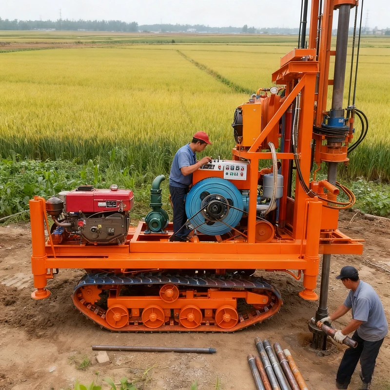 Easy to Operate Portable Rotary Head 100M Small Mini Hydraulic Lifting Electric Drilling Machine Water Well Drilling Rig