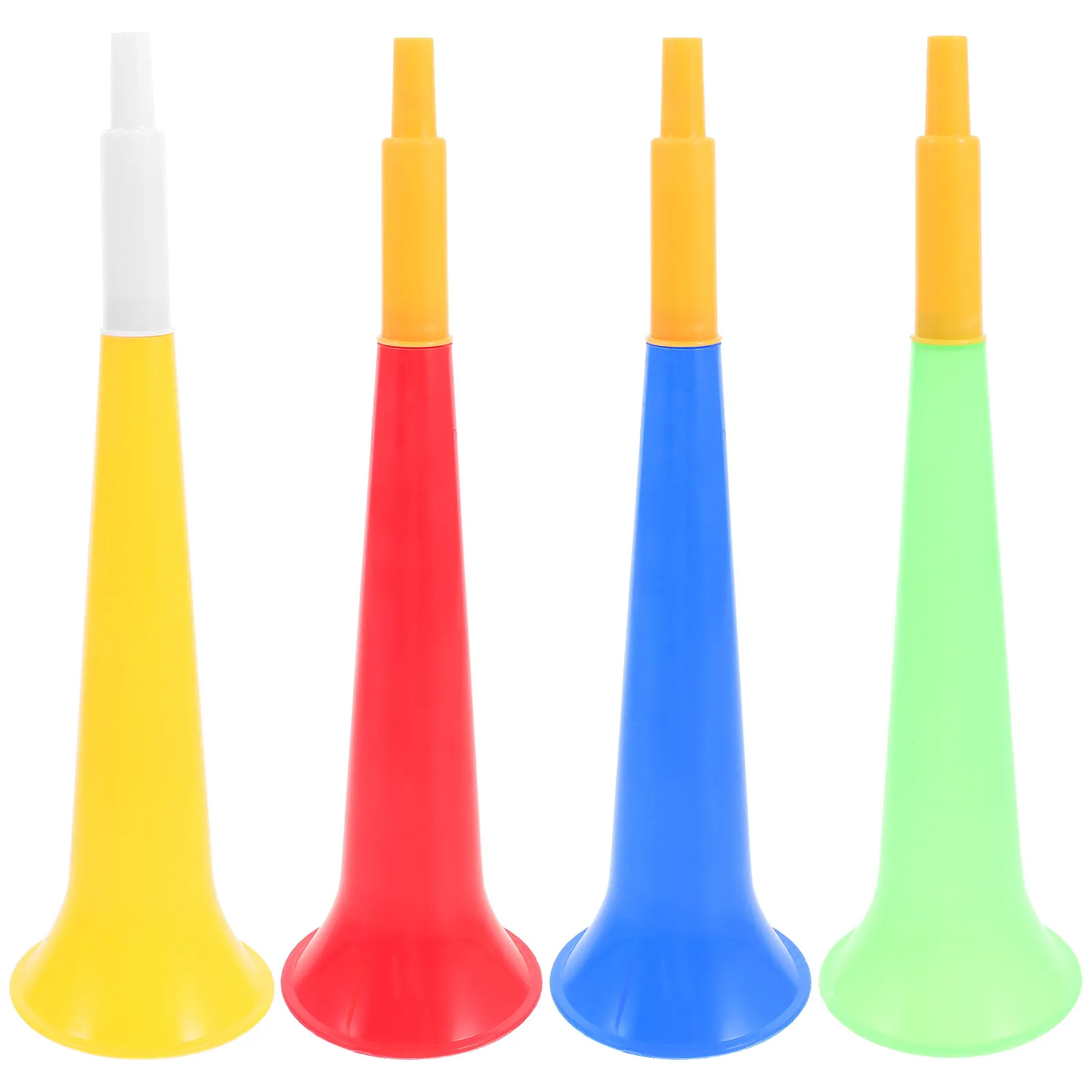 

4Pcs Safe Plastic Football Horn Loud Cheer Horn for Children Soccer Games Parties Weddings Graduations Festivals Stadium Noise