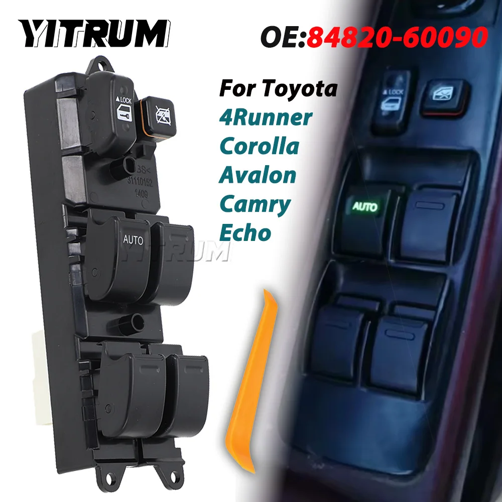 YITRUM 8482060090 Power Window Lifter Control Switch For Toyota Echo Yaris T.U.V 4Runner Hilux Land Cruiser Camry 84820-60090
