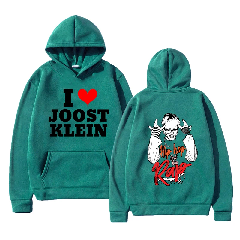 أنا أحب جوست كلاين هوديي للرجال والنساء ، البلوفرات خمر ، سويت شيرت الهيب هوب ، أزياء هاراجوكو ، الخريف ، الشتاء