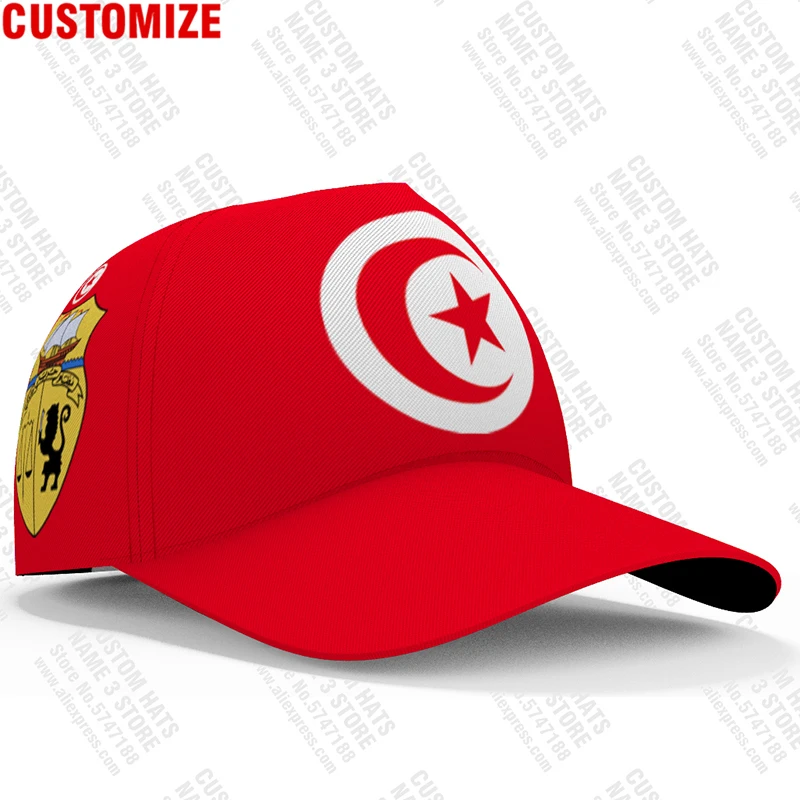 Tunisia Baseball Caps Custom Name Team Logo Hat Tun Country Travel Tunisie Nation Islam Arabic Arab Flag Print Photo Headgear