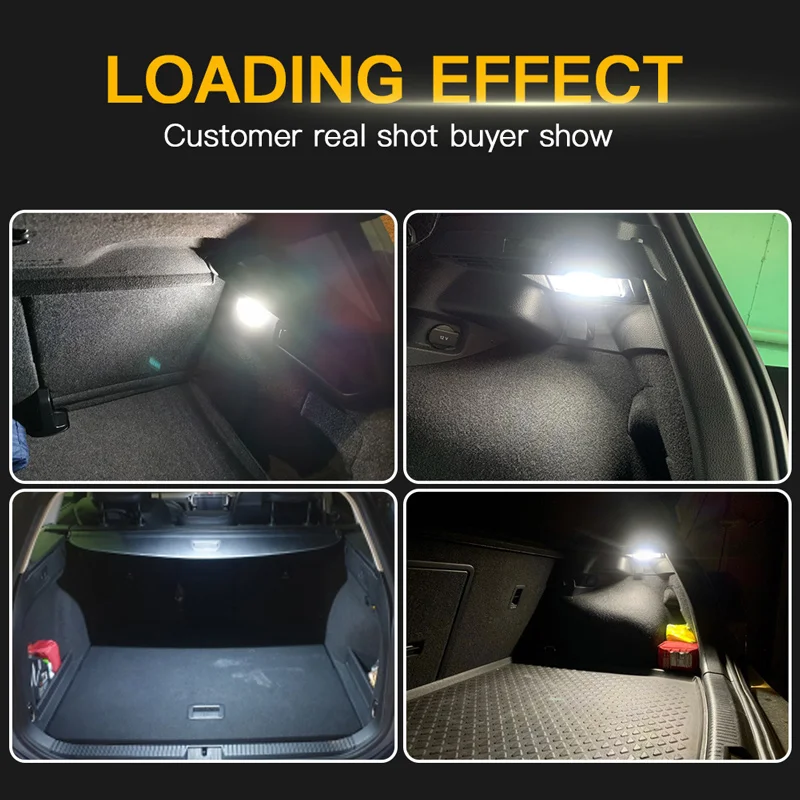 2Pcs Led Footwell Luggage Trunk Interior Light Glove Box Lamp No Error for BMW X5 E46 E39 E84 E90 E91 E92 E53 F01 F02 E61 E60