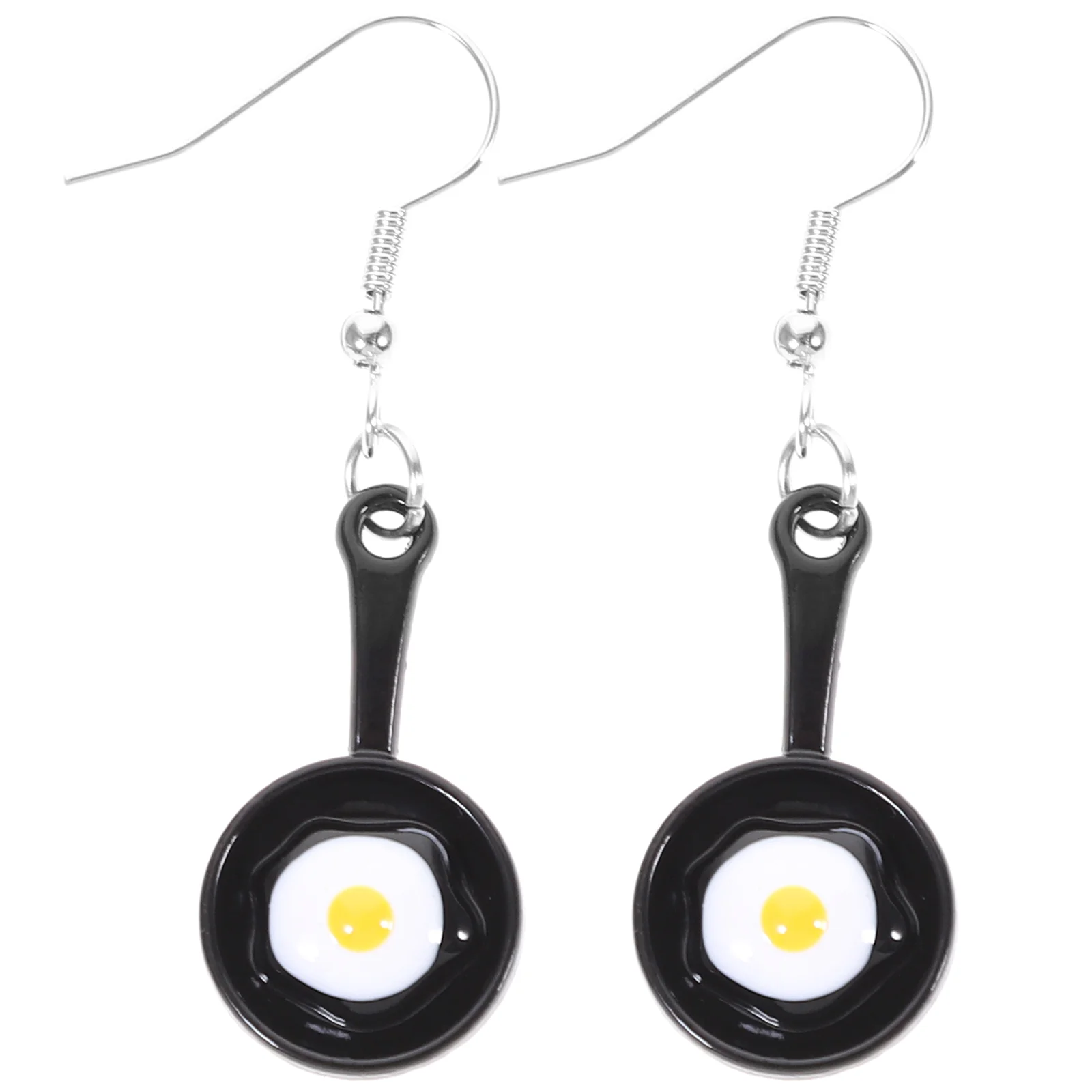 

Fried Egg Earrings of The Lid Women Frying Pan Drop Weird Alloy Kitchen Cooking Gift Miss