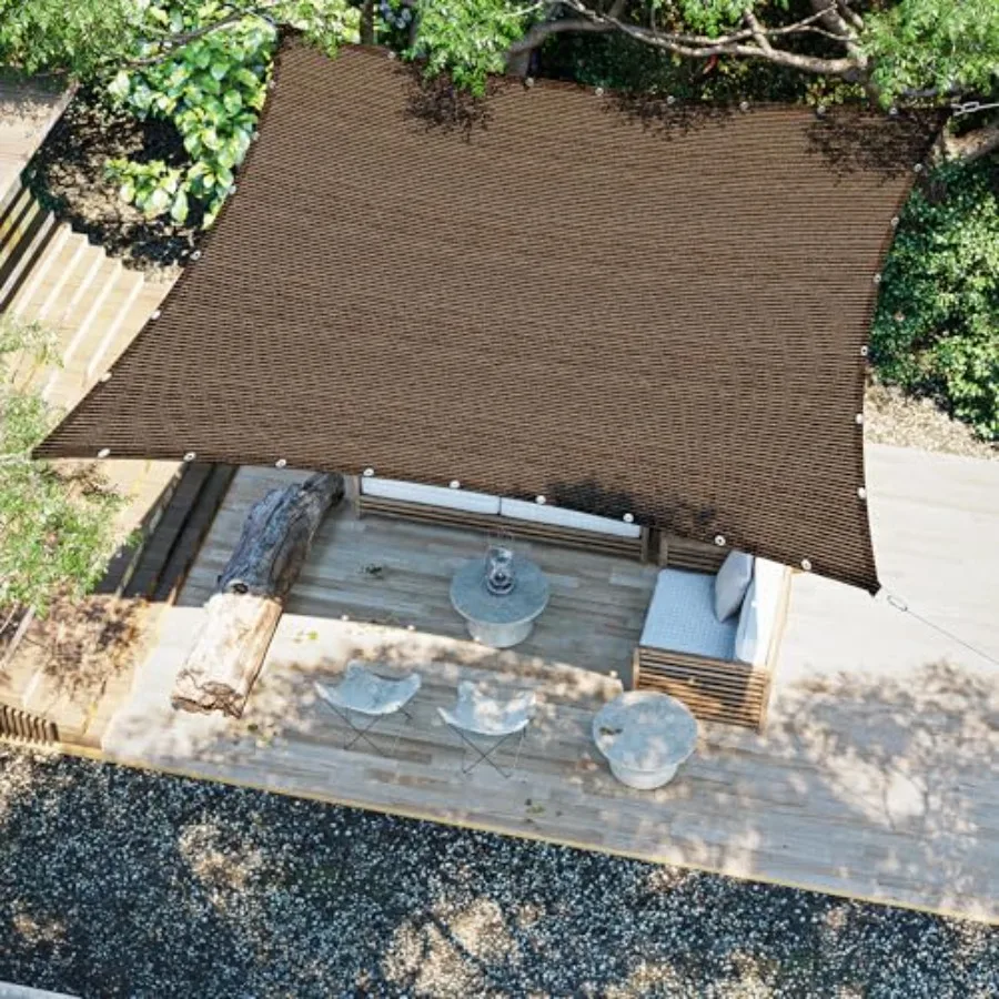 12X12 Feet Shade Fabric Sun Shade Cloth Outdoor Shade Cover Privacy Screen with Grommets and D-Ring for Patio Garden Pergola