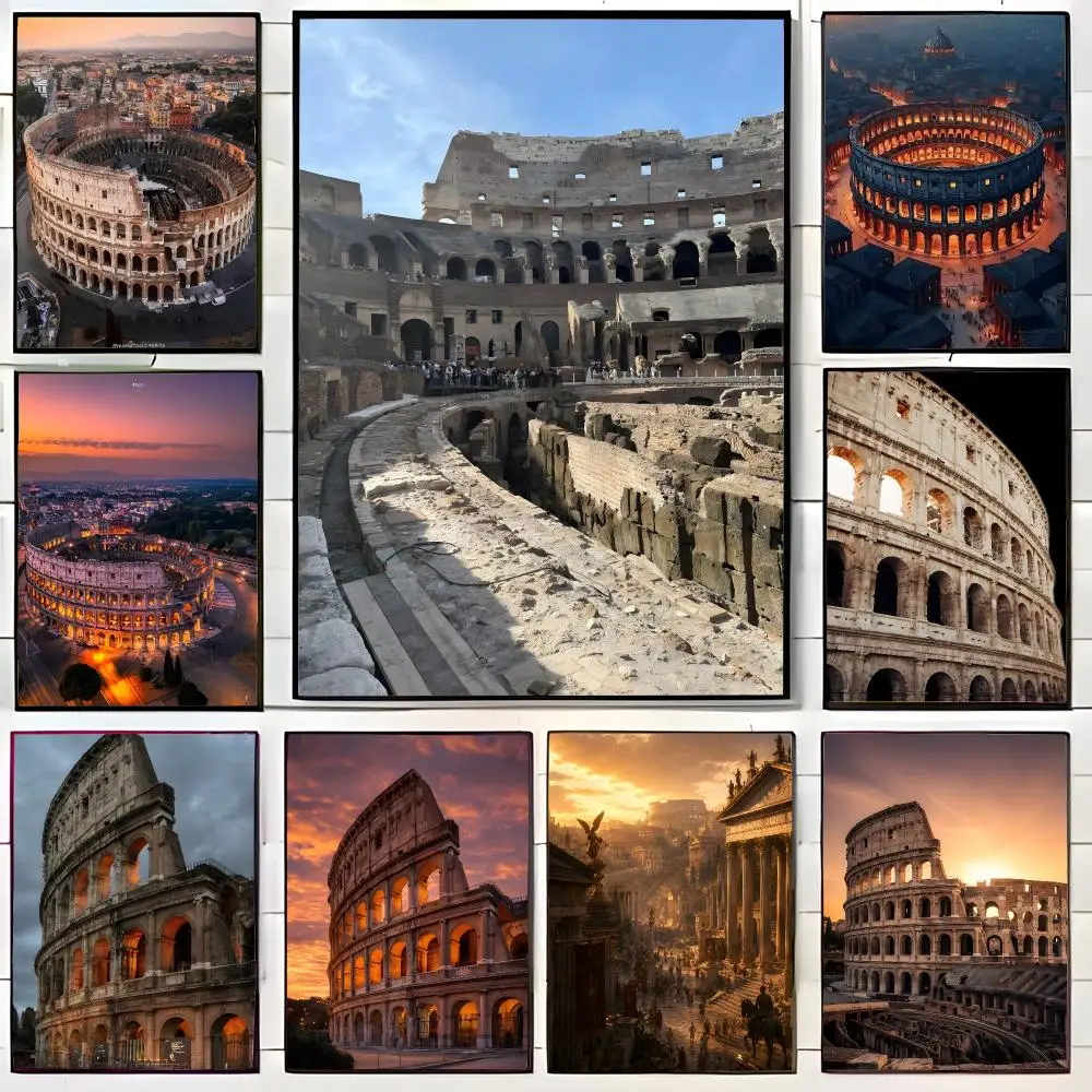 Classical Scenery R-Rome Colosseum Retro Filter Poster Wall Art Print Decorative Mural Home Decor Gift Unframed
