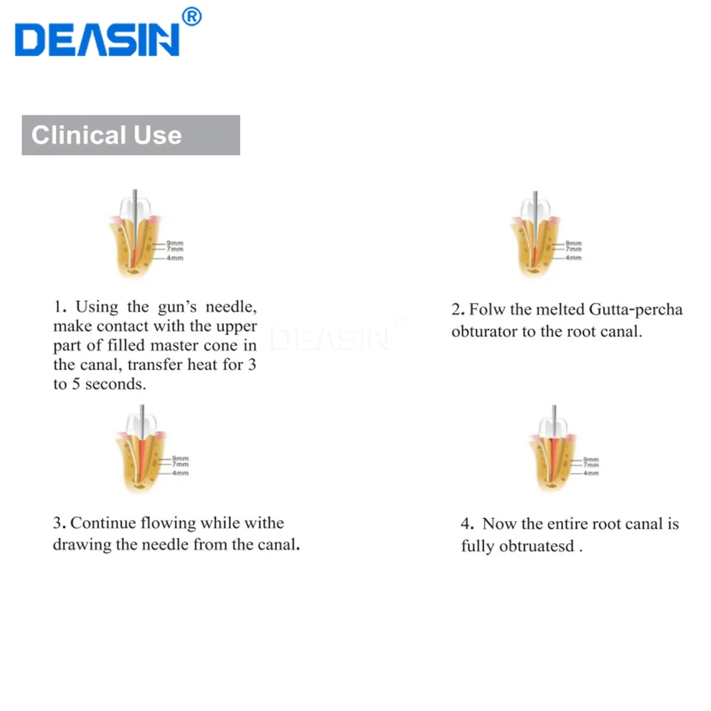 DEASIN Dental Dentist Obturation Endo System/Warm Gutta-percha Obturation Gun OLED LCD Display 4PCS Heating Tip Endodontic