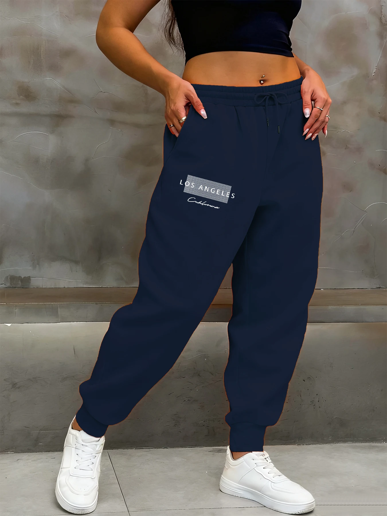 Los Angeles California Line Prints Women Sweatpants Casual Comfy Long Pants Sports Basic Trousers Soft Elastic Waist Pant