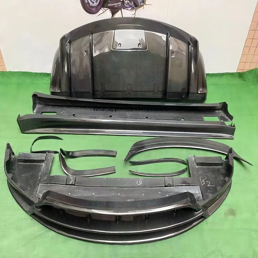 Adecuado para modificación modelo X con arcos de rueda envolvente pequeños de fibra de carbono Rz, cuchillas de ala trasera de labio delantero y trasero