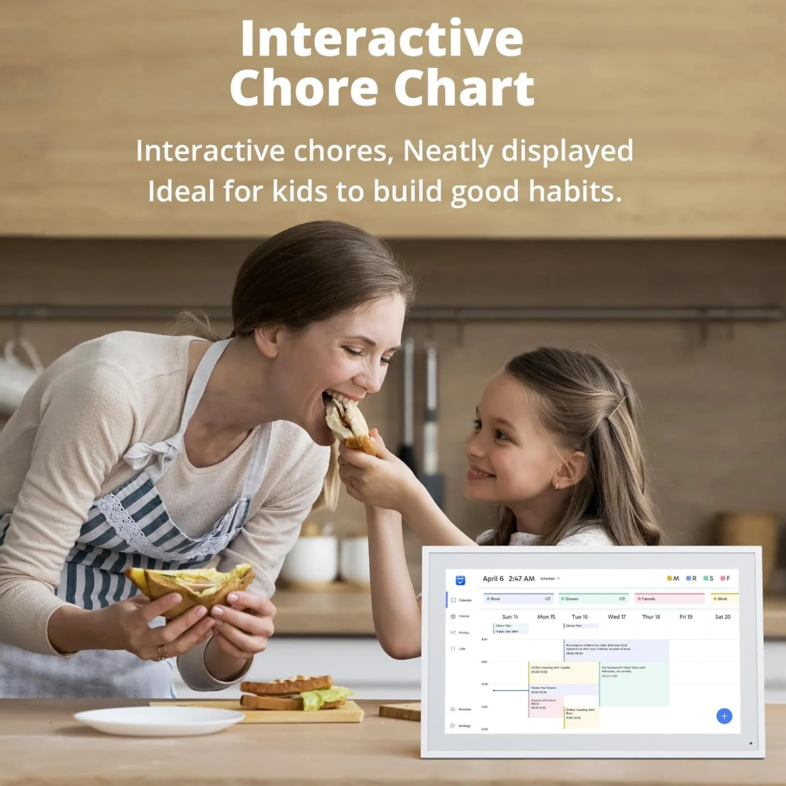 15.6インチスマートデジタルカレンダー 1080PフルHDインタラクティブタッチスクリーンデジタルカレンダー＆プランナー デジタル家事表