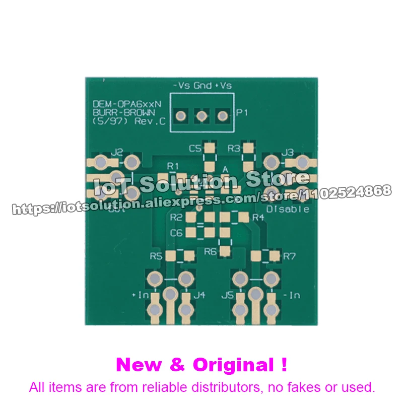 DEM-OPA-SOT-1A Single operational amplifier evaluation module for SOT-23 5-pin and 6-pin packages