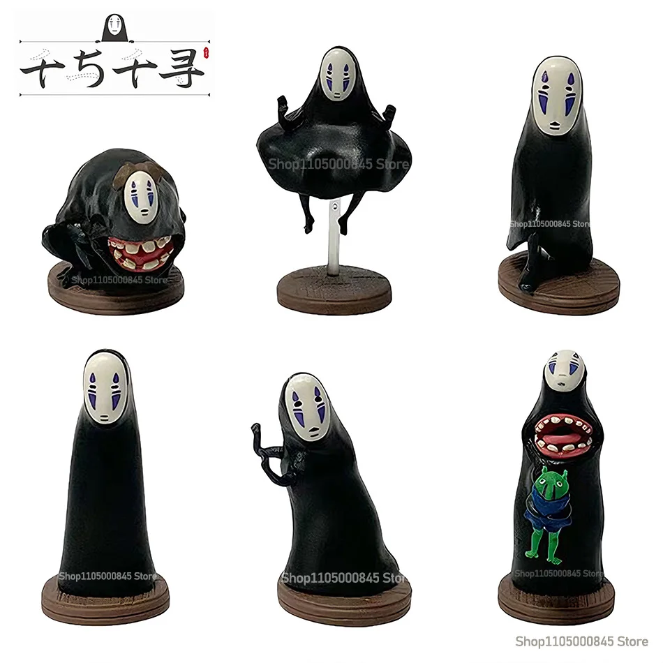 Spirited away sem rosto homem carro café bolo decoração caixa cega boneca mão modelo decoração presente