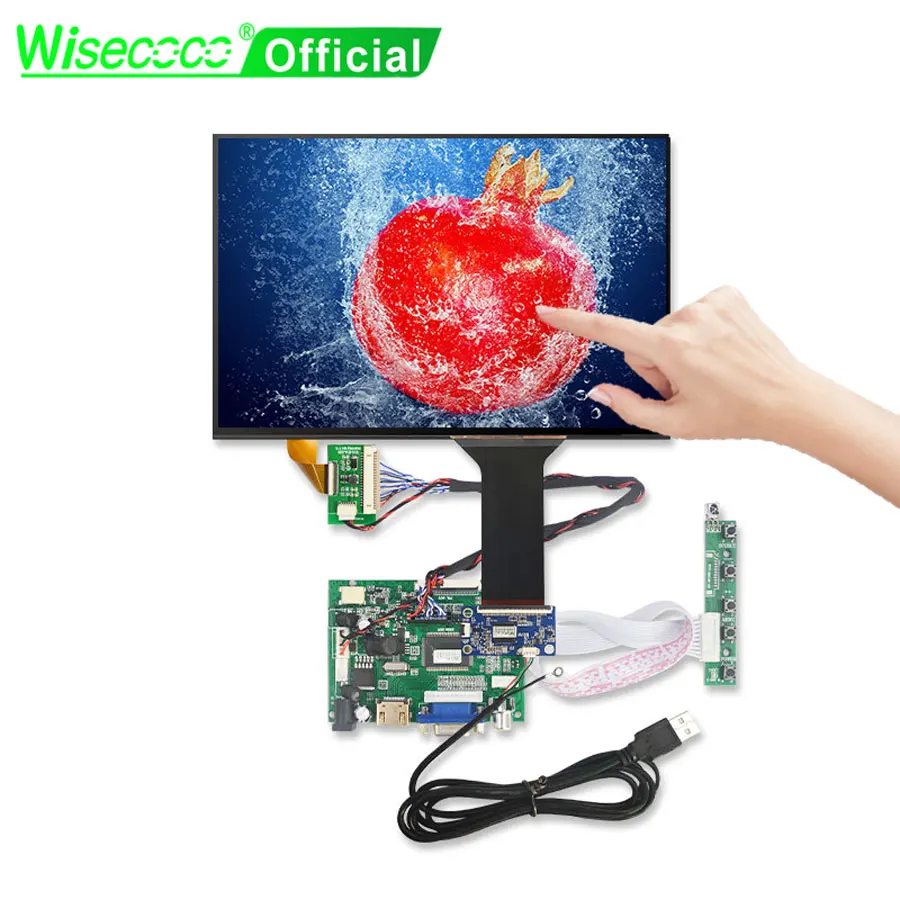 Wisecoco 10.1 Inch Tft Lcd Module Capacitive Touch Screen 1280x800 Controller Board Automatic Ticket Vending Machine Display