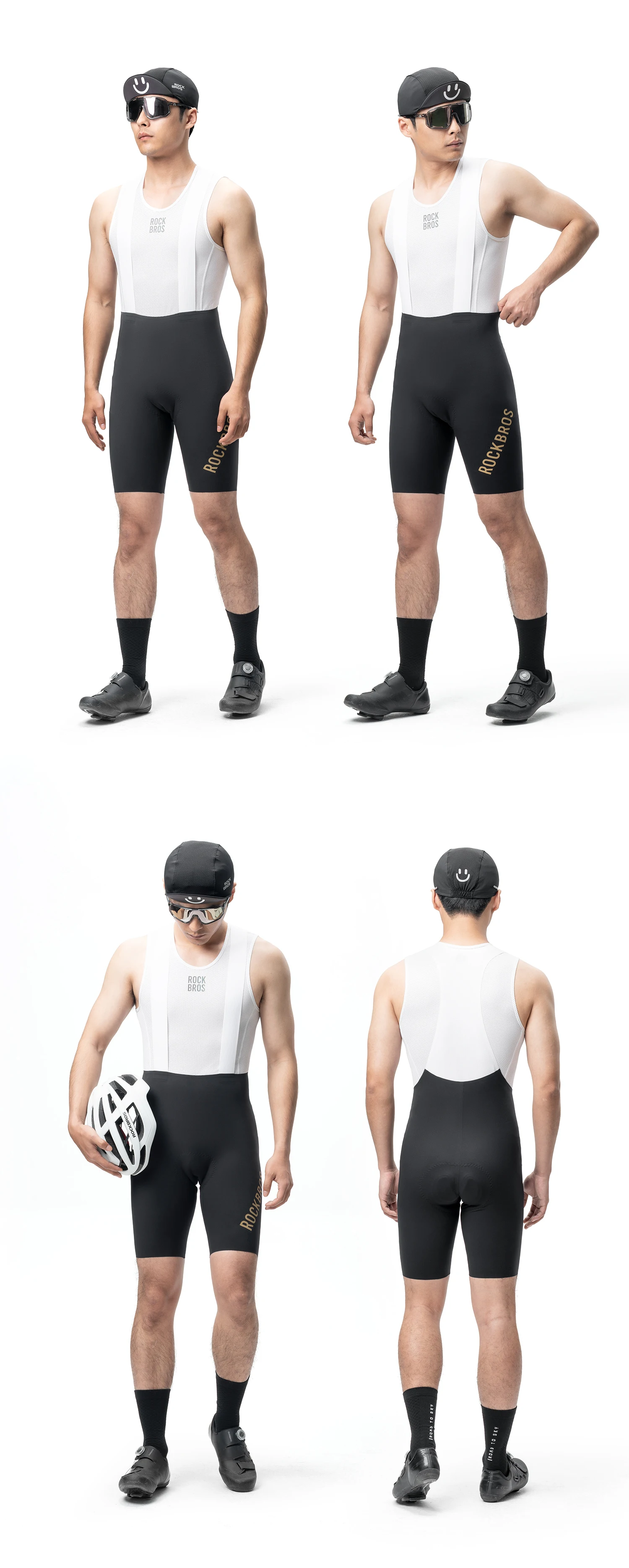 ROCKBROS Herren Fahrrad-Trägerhose Nahtlos mit Italienischer Polsterung Atmungsaktive Leichte Fahrradshorts – Detail 11