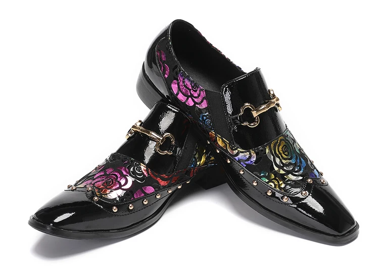 BOARD Herbst Herrenschuhe Spike Luxuriöse Persönlichkeit Bankett Niete Tigerkopf Druck Formelle Kleidung Schuhe – Detail 14