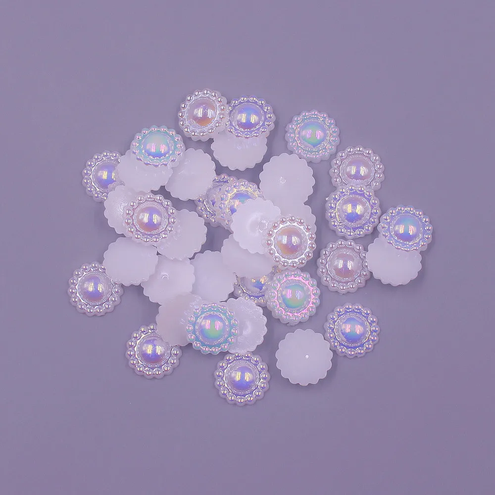 Colorful 100pcs 11MM ABS Resin Flatback Half Round Craft Imitation Pearl Scrapbook Jewelry garment Beads for DIY Decoration