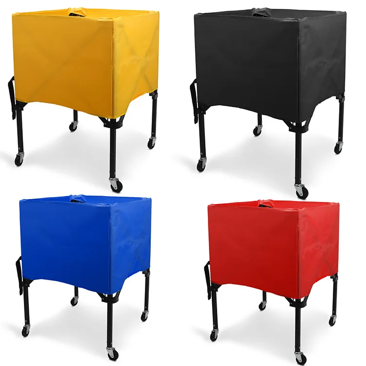 

Foldable Mobile Football Basketball Soccer Volleyball Sports Balls Storage Cart Portable Storage Rack Wheels Coaches Teams Gym