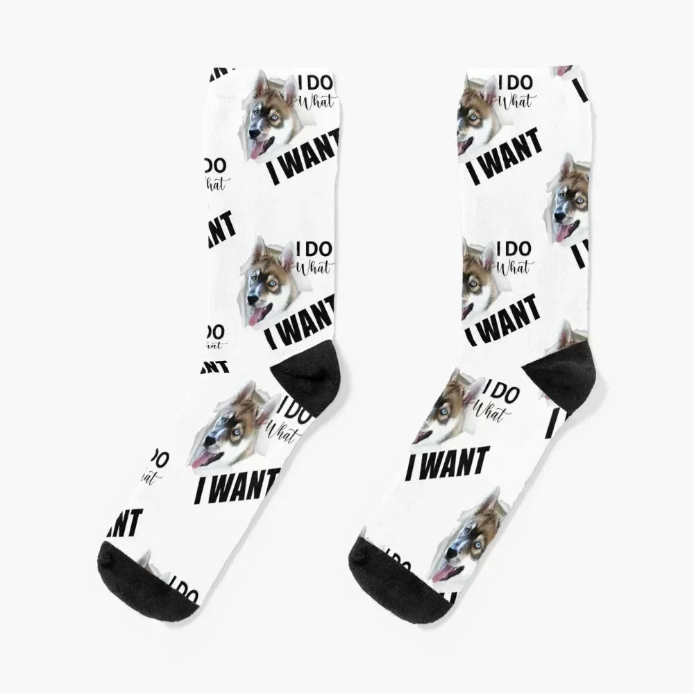 Siberian Husky. I do what I want Socks with print Argentina sport Socks Man Women's