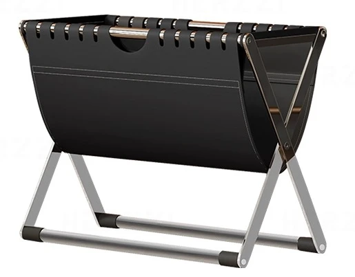 

Italian Minimalist Stainless Steel, Foldable Shelf Next To The Newspaper Shelf Sofa