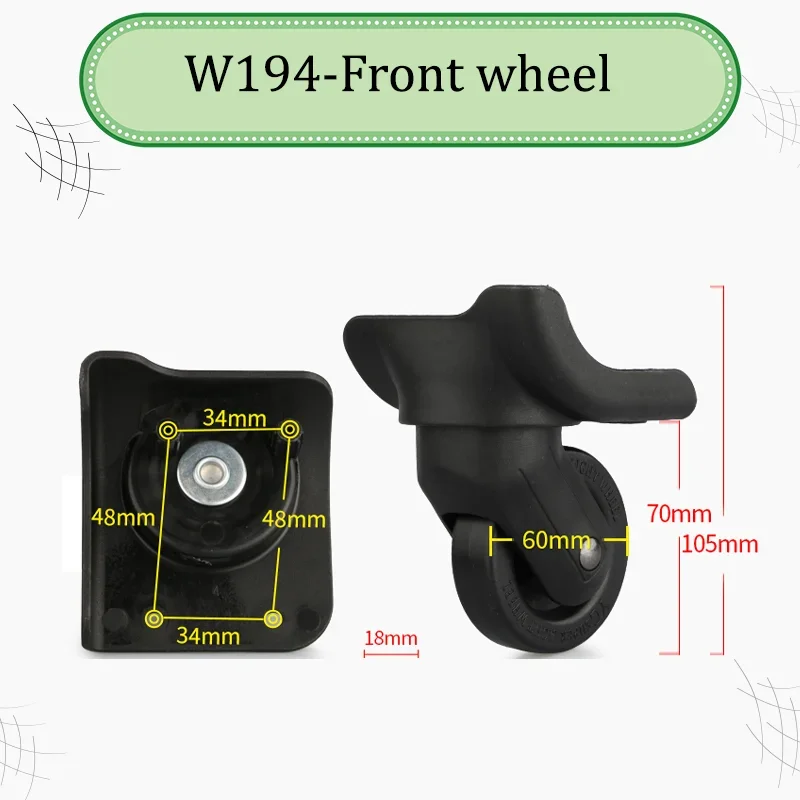 For W194  Noiseless Luggage Compartment Replacement Wheel - Smooth Rolling - Universal Fit Luggage Compartment Repair Accessory