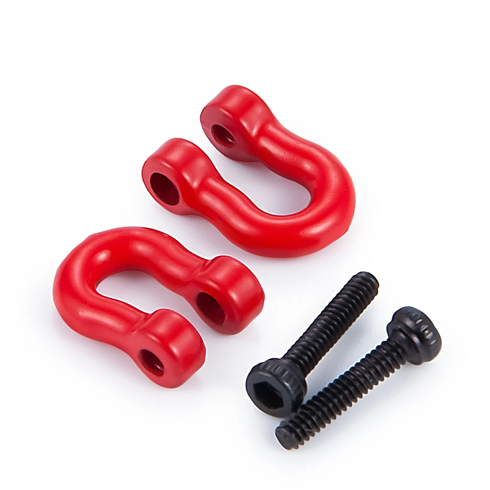 YEAHRUN Red Trailer Hook U-ring Tow for 1/18 RC Crawler Car TRX4M Bronco Defender Upgrade Decoration Parts