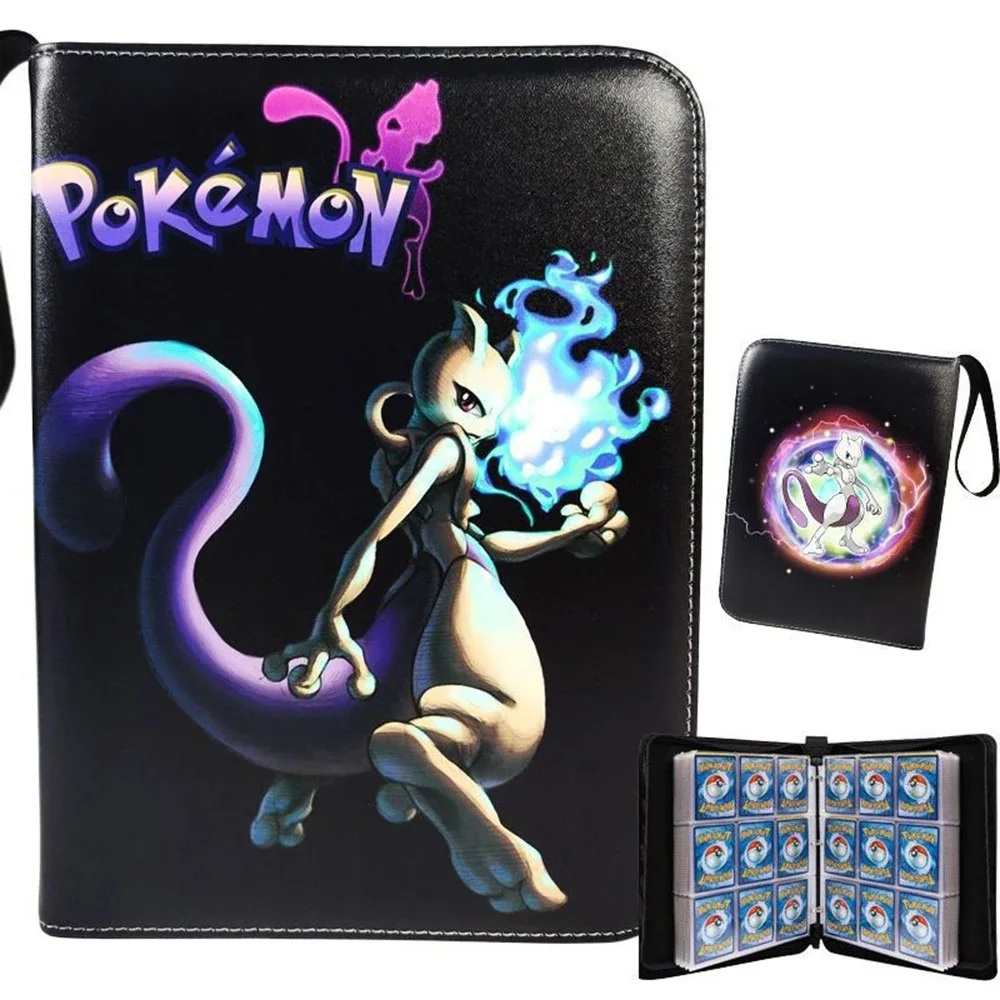 

Trading Card Binder-4 Pocket 400 Pockets Card Holder Album with 50 Removable Sleeves Portable Card Collection Book with Zipper