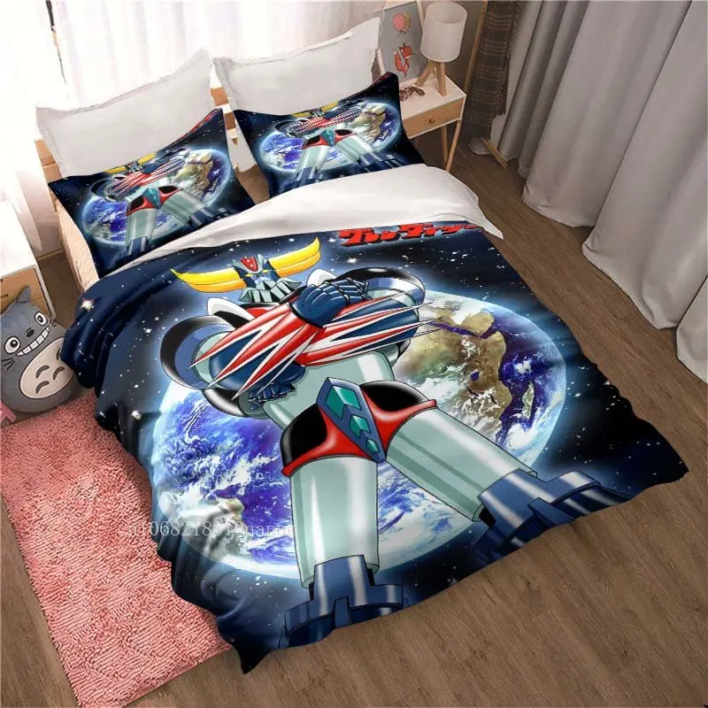 UFO Robot Grendizer Goldorak All Season Twin Bedding Set 3 Piece Comforter Set Bed Duvet Cover Double King Comforter Cover