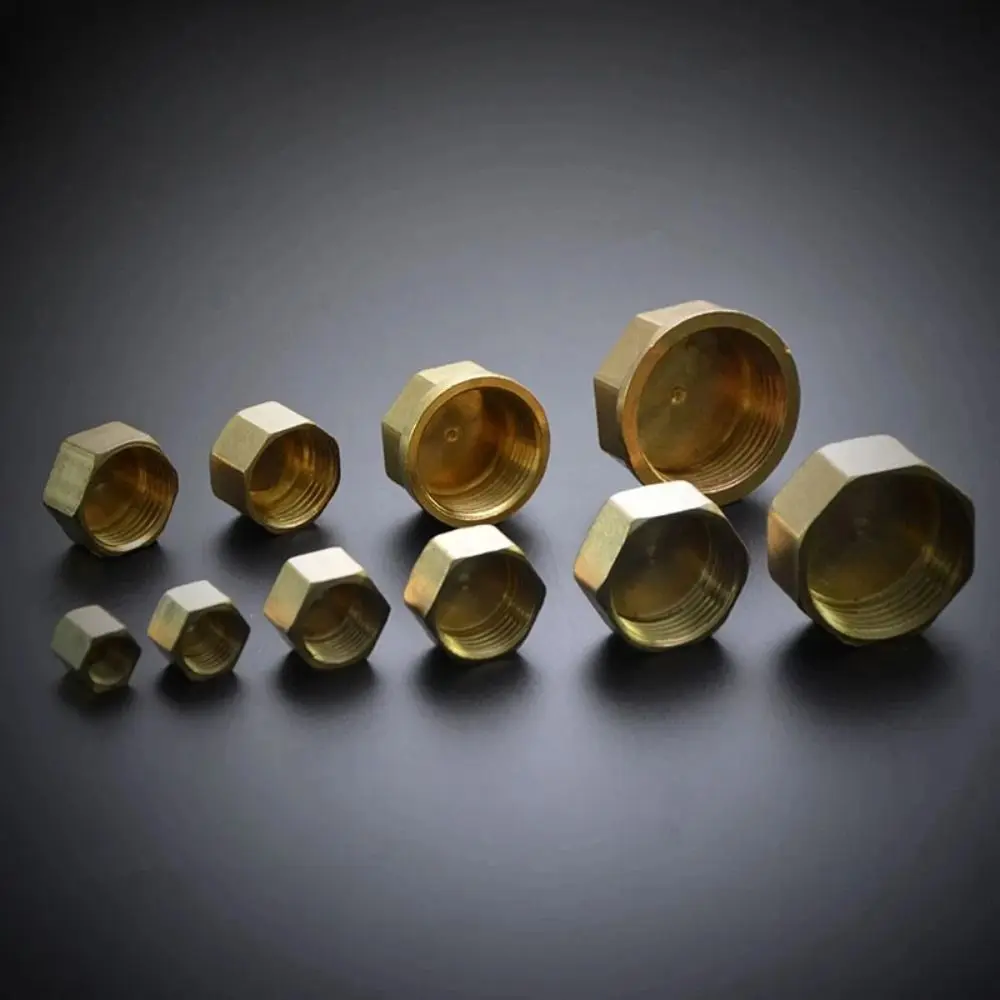 New Brass Threaded Pipe Plug Threaded Corrosion Resistant Blind Stopper Pressure Resistant Hex Head Pipe End Cap Garden Pipe