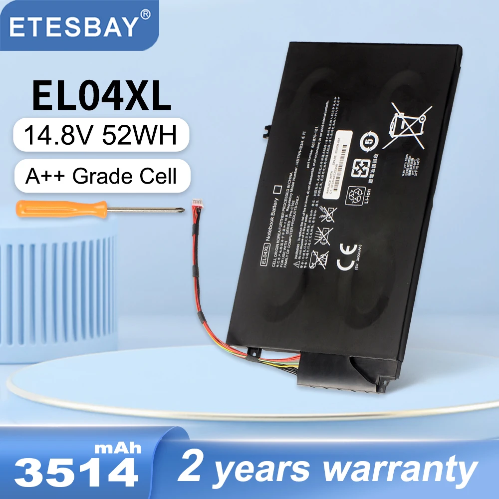 

ETESBAY EL04XL Laptop Battery for ENVY 4-1126TU 4-1151er 4-1007TX 4-1008tx 4-1218TU HSTNN-UB3R HSTNN-IB3R 681879-121 14.8V 52WH