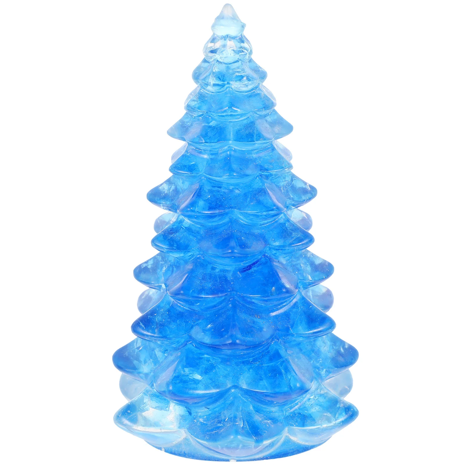 

Small Resin Craft Christmas Tree Mini Desktop Xmas Tree Crystal Look Decorative Tabletop Holiday Decor Christmas Party Supplies