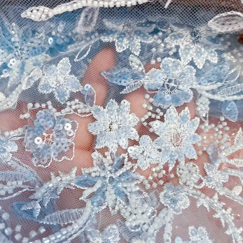 

13 цветов, 3D кружевная ткань с блестящими пайетками, свадебное платье, декоративная ткань своими руками, RS24512