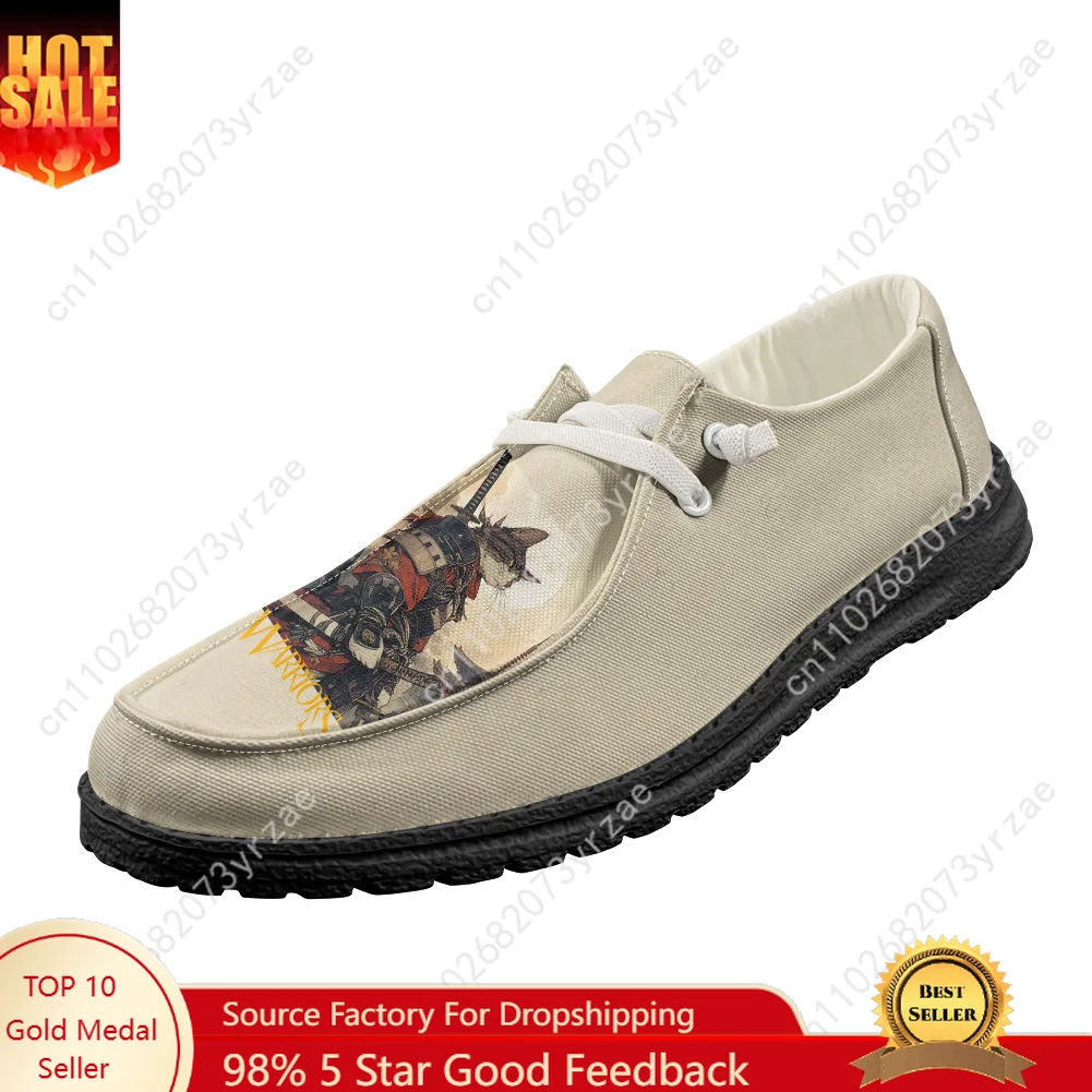 

Cat Warrior Casual Shoes Mens Womens Breathable Flat Footwear Indoor Outdoor Lightweight Shoe Personalized Patterns Custom Shoes
