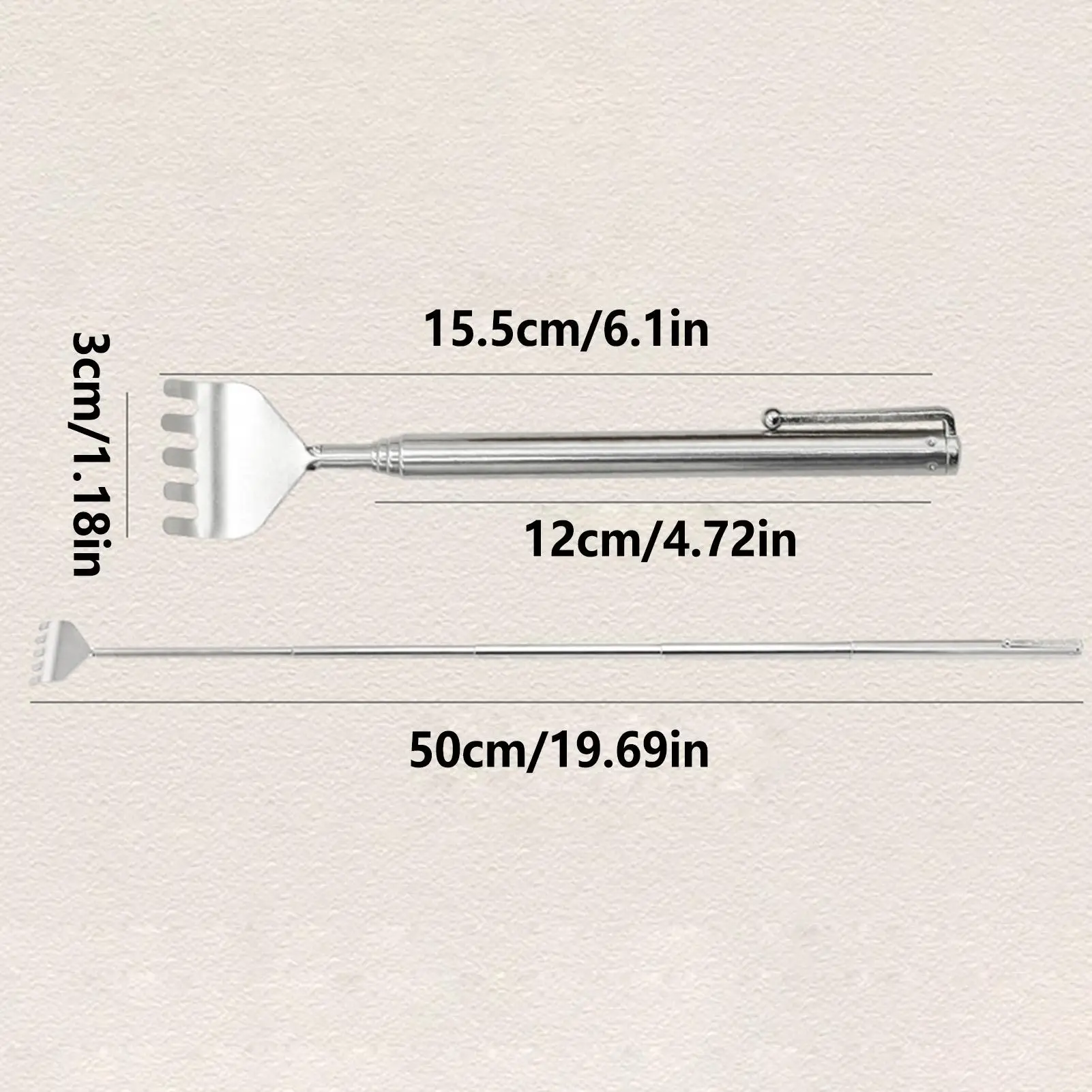 Silvery Portable Telescopic Back Scratcher Extendable Stainless Steel for Men & Women Gift for Mothers And Fathers Massage Tool