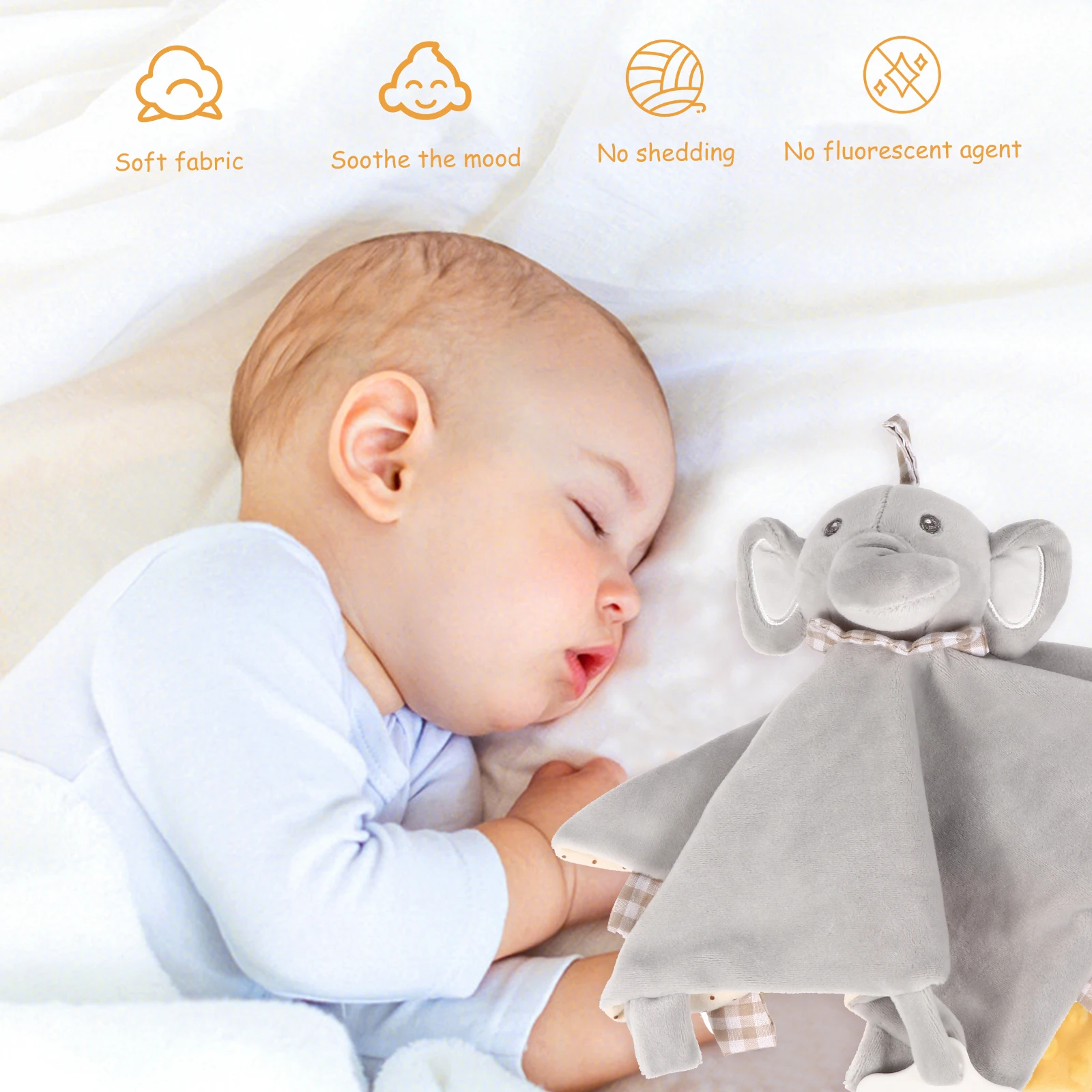 엘리펀트 태기 컴포트 타월 1개 유아 진정용 천 - 친환경 소재 잠자리 보조기구 아기 샤워 선물
