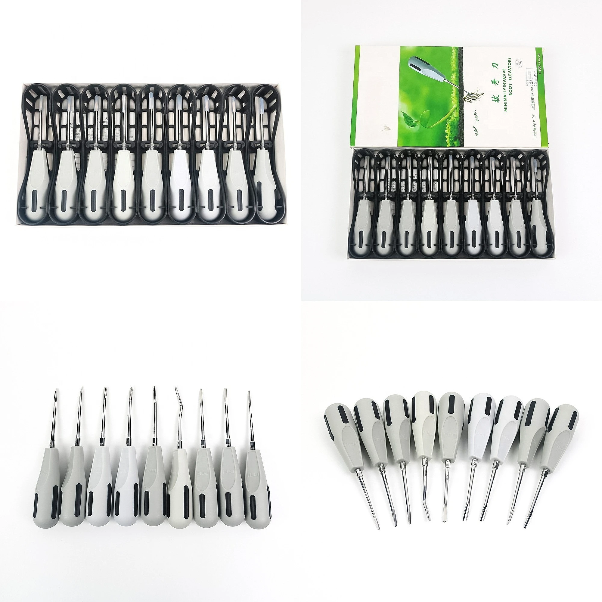 Dentals Root Microsurgery Elevator Kit 9 Pieces Minimal Traumatic Tooth Extraction Tool