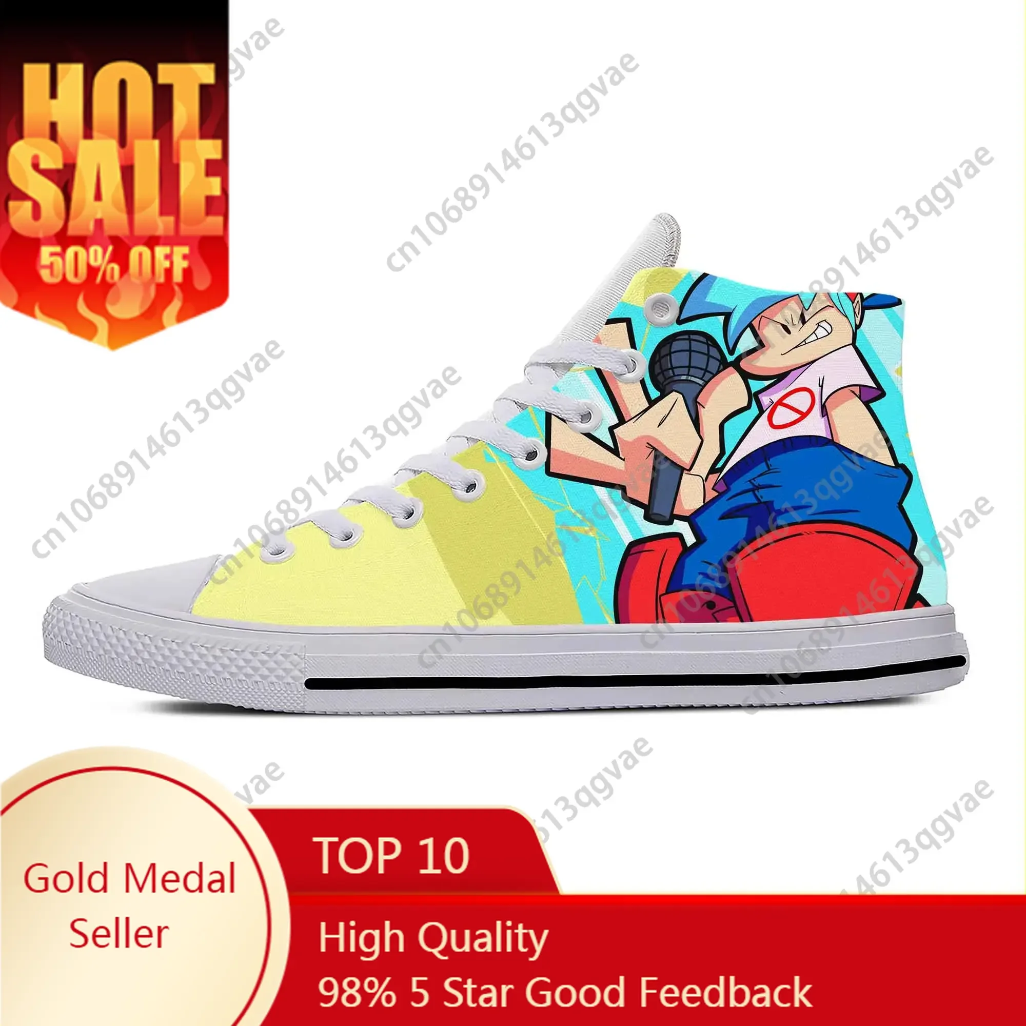 

Funkin Anime Cartoon Night Game Friday Cool High Top Sneakers Mens Womens Teenager Canvas Lightweight Sneaker Couple Custom Shoe