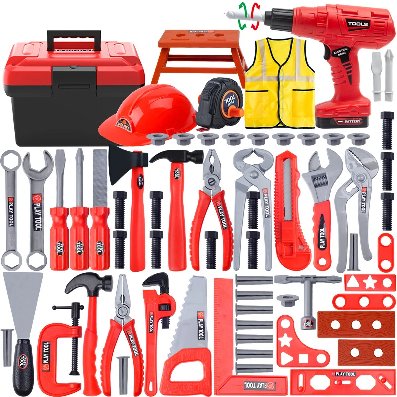 مجموعة ألعاب صندوق أدوات للأطفال ، إصلاح محاكاة الأولاد ، صندوق إصلاح هندسة الحفر الكهربائي ، مُثبّت لولبي للأطفال #1