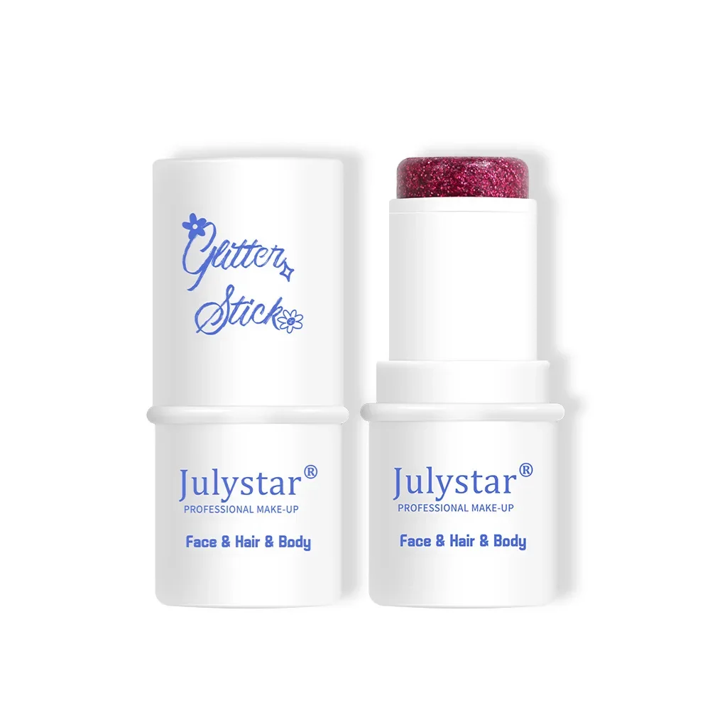 Julystar 8 cores maquiagem de palco rosto flash explosão sombra beleza glitter corpo glitter vara