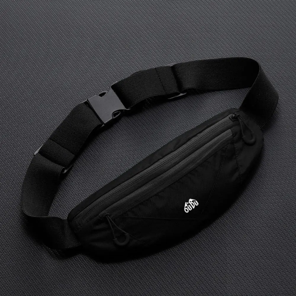 Ultra-Thin Sports Waist Bag Double Zipper Pocket Adjustable Mobile Phone Waist Bag Waterproof Travel Running Waist Bag Yoga