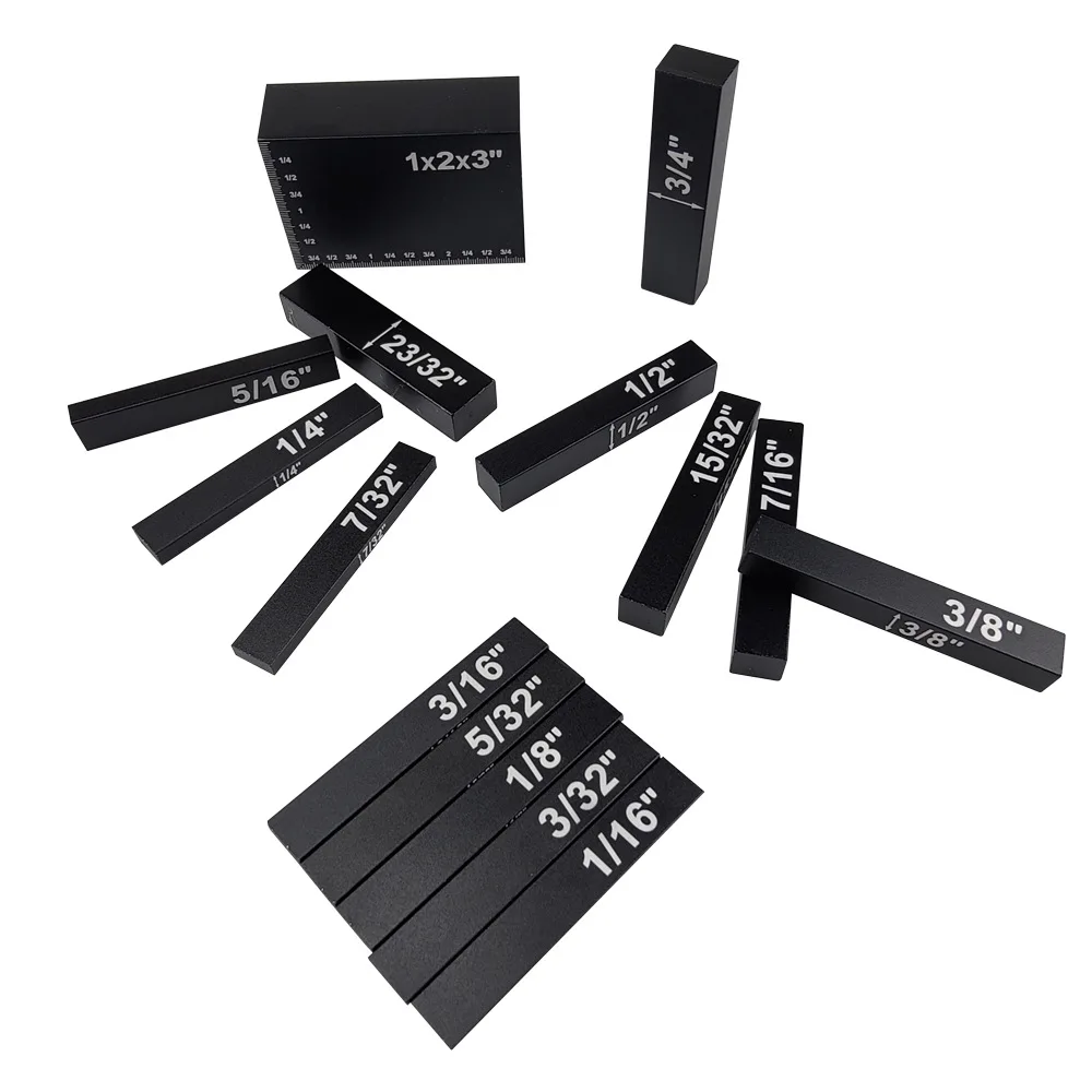 15-Piece Precision Setup Block & Height Gauge Set – CNC-Machined Aluminum Setup Bars