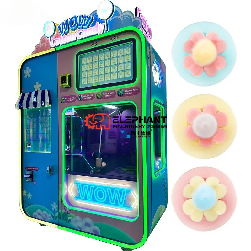 Hot Sale Fully Automatic Cotton Candy Vending Machine Commercial Cotton Candy Floss Machine Factory Direct