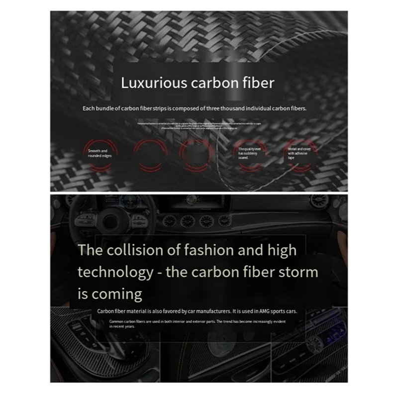 

For Toyota Prado 2024-Real Carbon Fiber Gear Shift Knob Cover Trim-Car Decoration Part