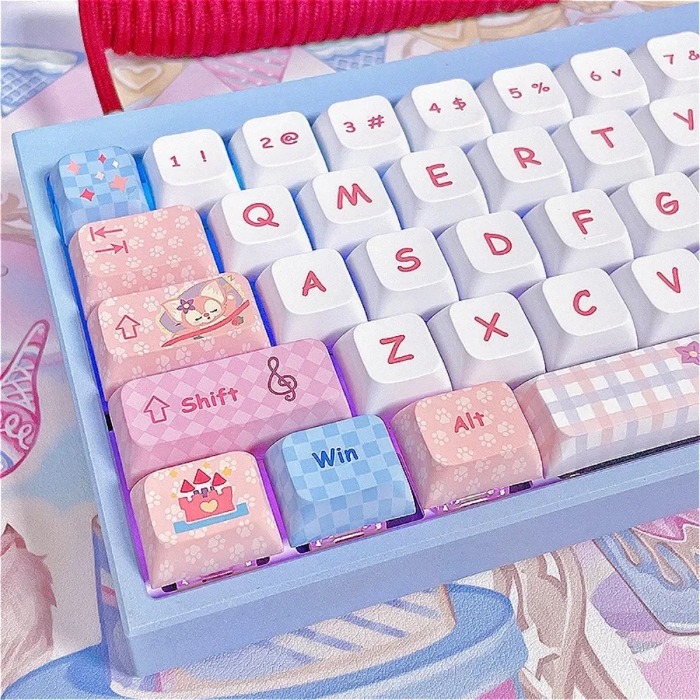 PBT Keycaps 108 Keys XDA Height, Fox Belle, Keycaps, Thermal Sublimation, For Cherry MX 104/87/61 Mechanical Keyboard