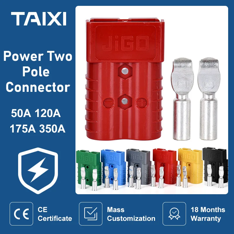 

2 Pin Power Connector 50A 120A 175A 350A High Current Quick Cable Connector Battery DC Power Charging Plug Forklift Car