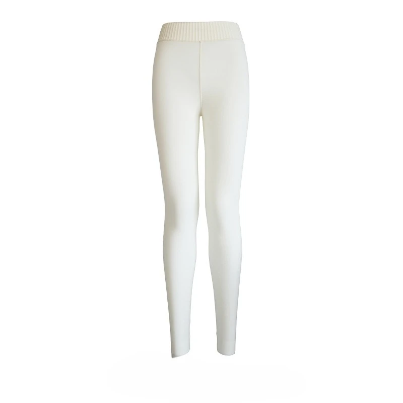 Calças femininas de lã espessada quente de nove polegadas outono/inverno novo estilo de alta elasticidade respirável sem costura outerwear leggings de tubarão