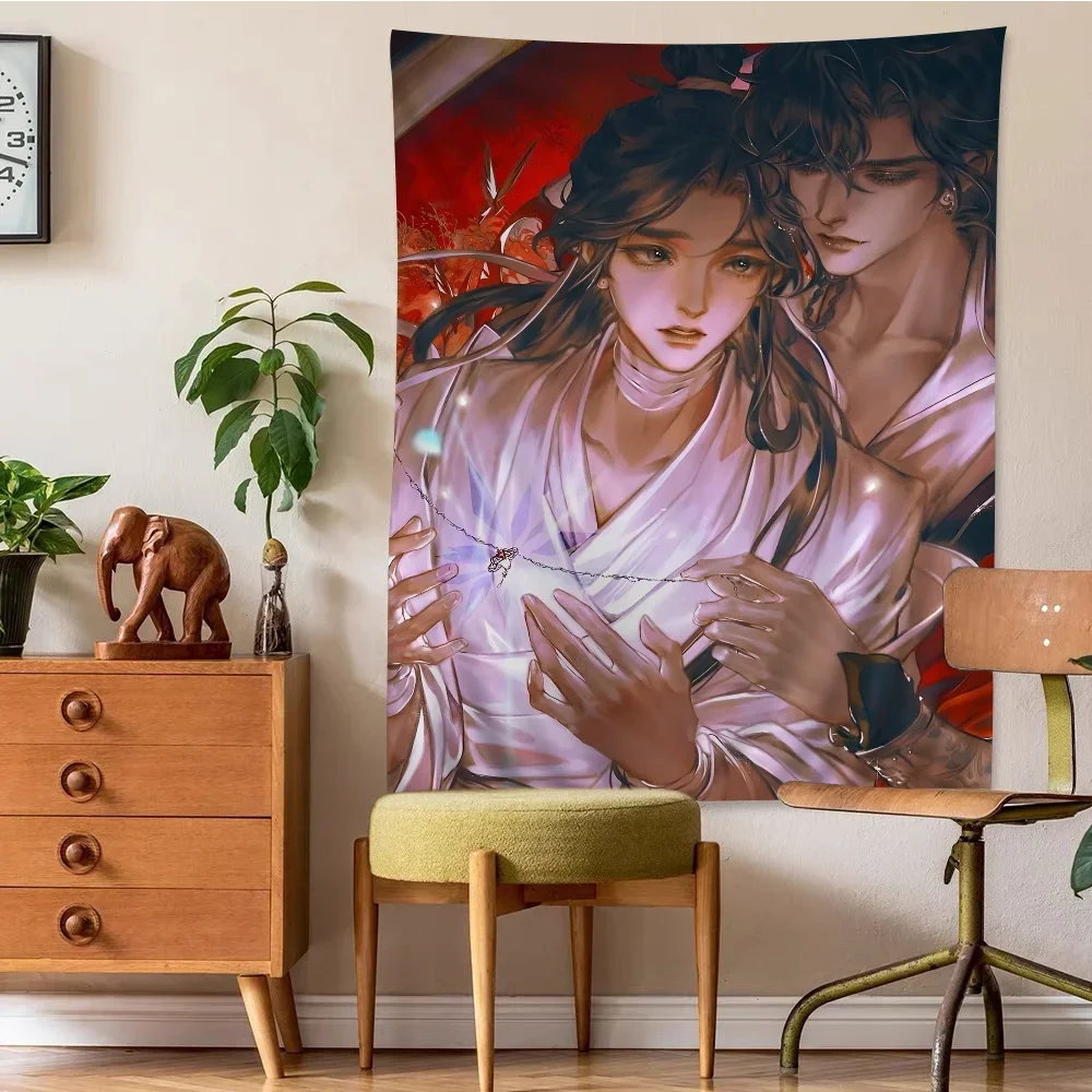 Anime Heaven Official's Blessing Xie Lian Hua Cheng Tapestry Art Printing Cheap Wall Wall Tapestries Mandala Art Home Decor