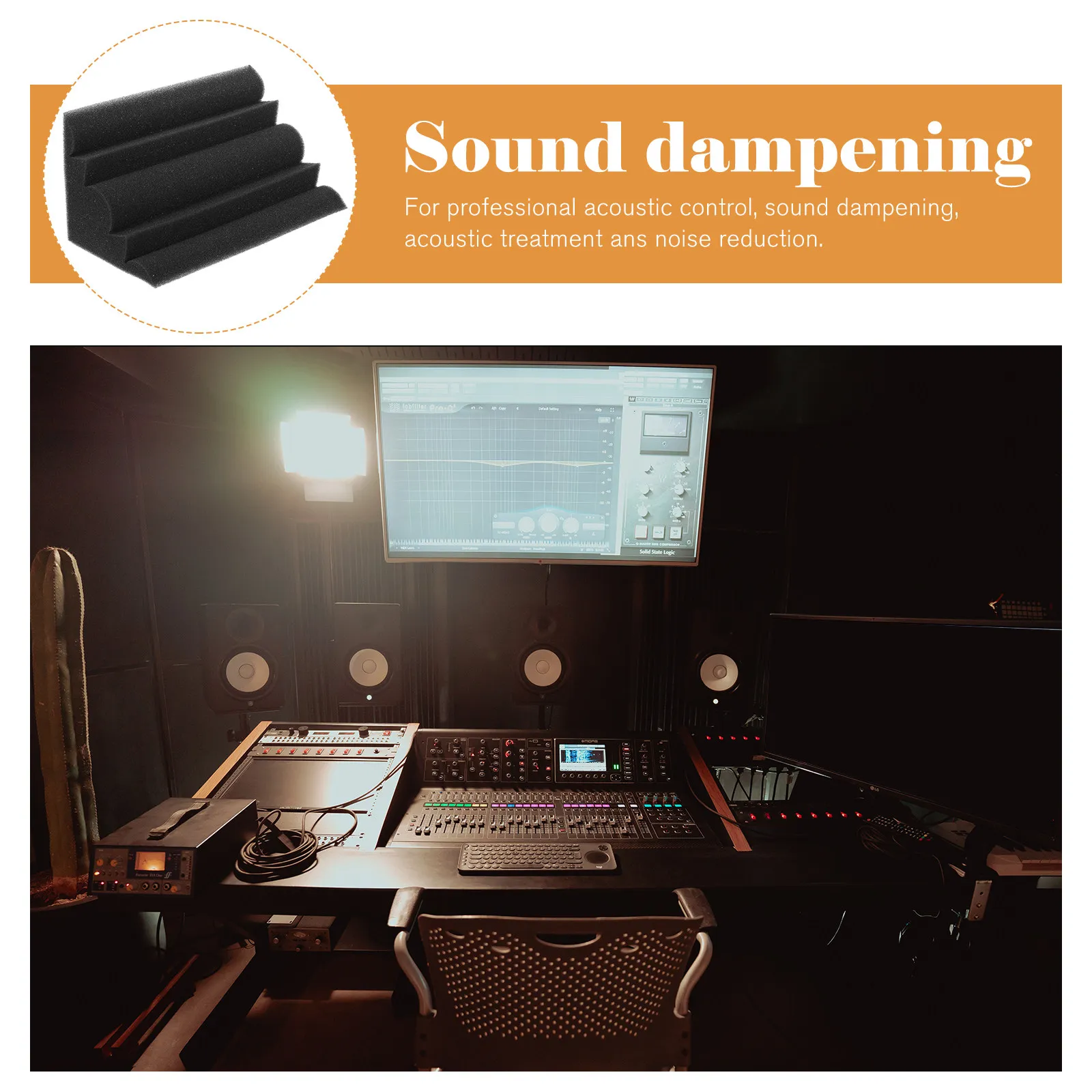 

4 шт. огнестойких угловых звукопоглощающих плиток из пены для профессиональных студий звукозаписи и театров, звукоизоляционные акустические маты