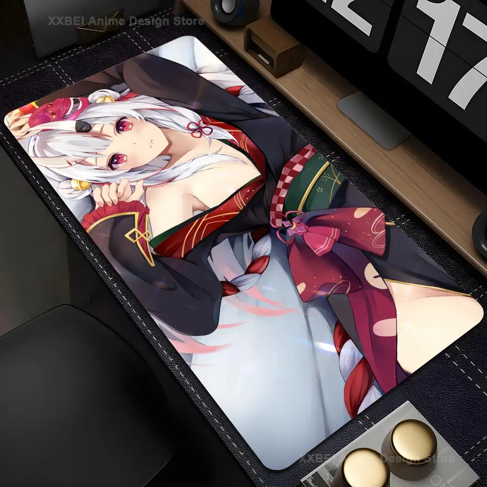 Nakiri Ayame Hololive Girl Mousepad Large Gaming Mouse Pad LockEdge Thickened Computer Keyboard Table Desk Mat